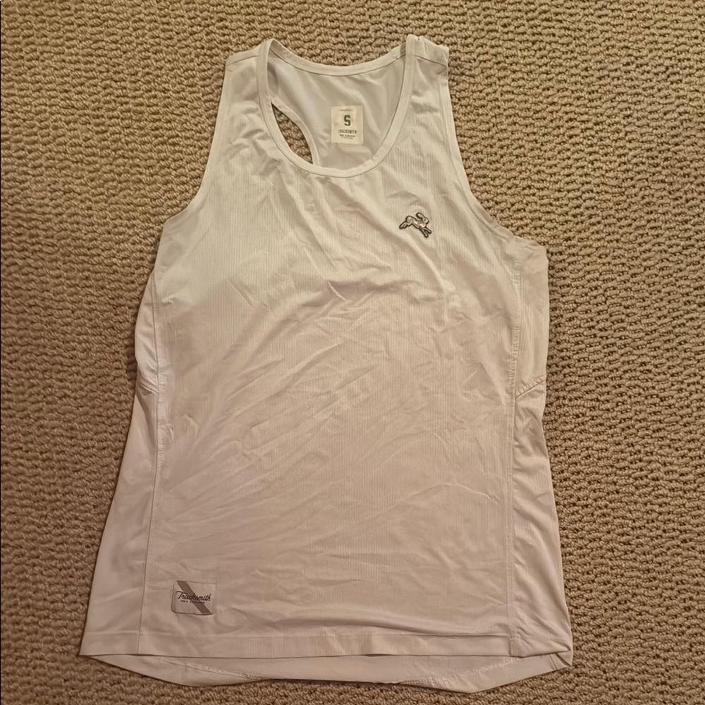 Tracksmith White Fitted Tank Top
